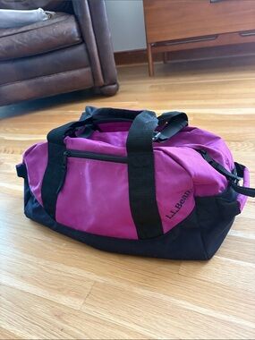 L.L. Bean Magenta and Black Travel Duffel